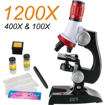 UNITED SCOPE. AmScope 100X-1200X LED Kids Beginner Microscope Toy Set & Slides Preparation Kit M28-KT1-W